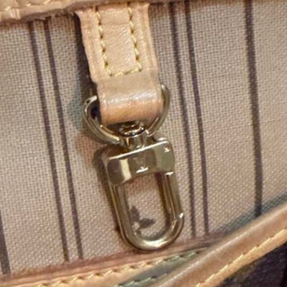 Authentic Louis Vuitton Neverfull MM Monogram Tote Shoulder Bag Brown Tan LV - Picture 13 of 13